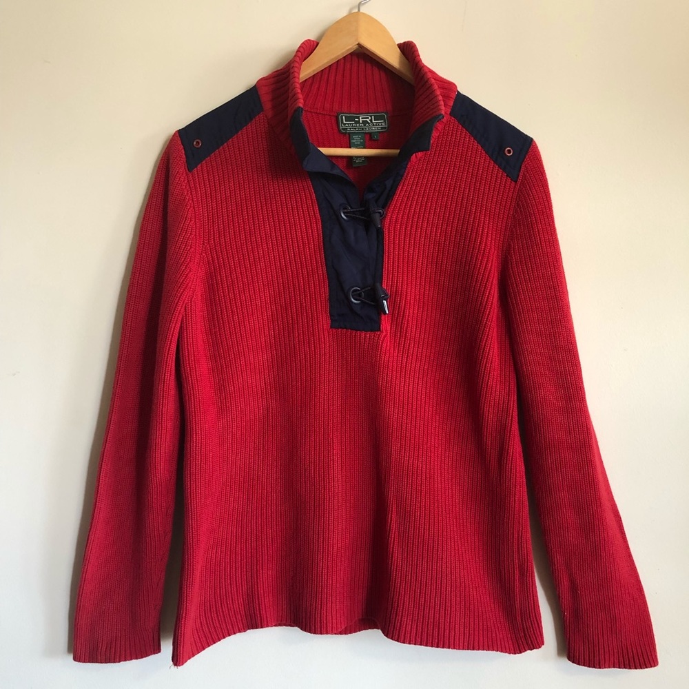 Vintage L-RL Lauren Active Ralph Lauren Toggle Sweater | Size Large